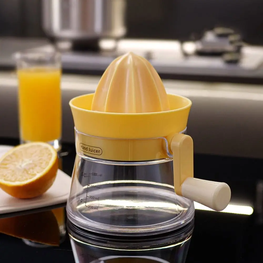 With Hand Crank Manual Juicer Multifunctional Plastic Transparent Fruit Residue Separator Pressed Juice Extractor Tangerine