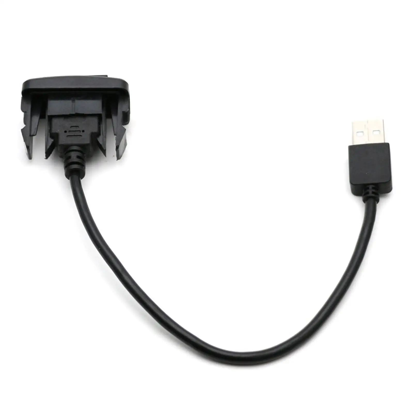 Car Dashboard Panel Mount USB Port Extension Cable Black Plastic High Quality Male to Female Adapter for Easy Install