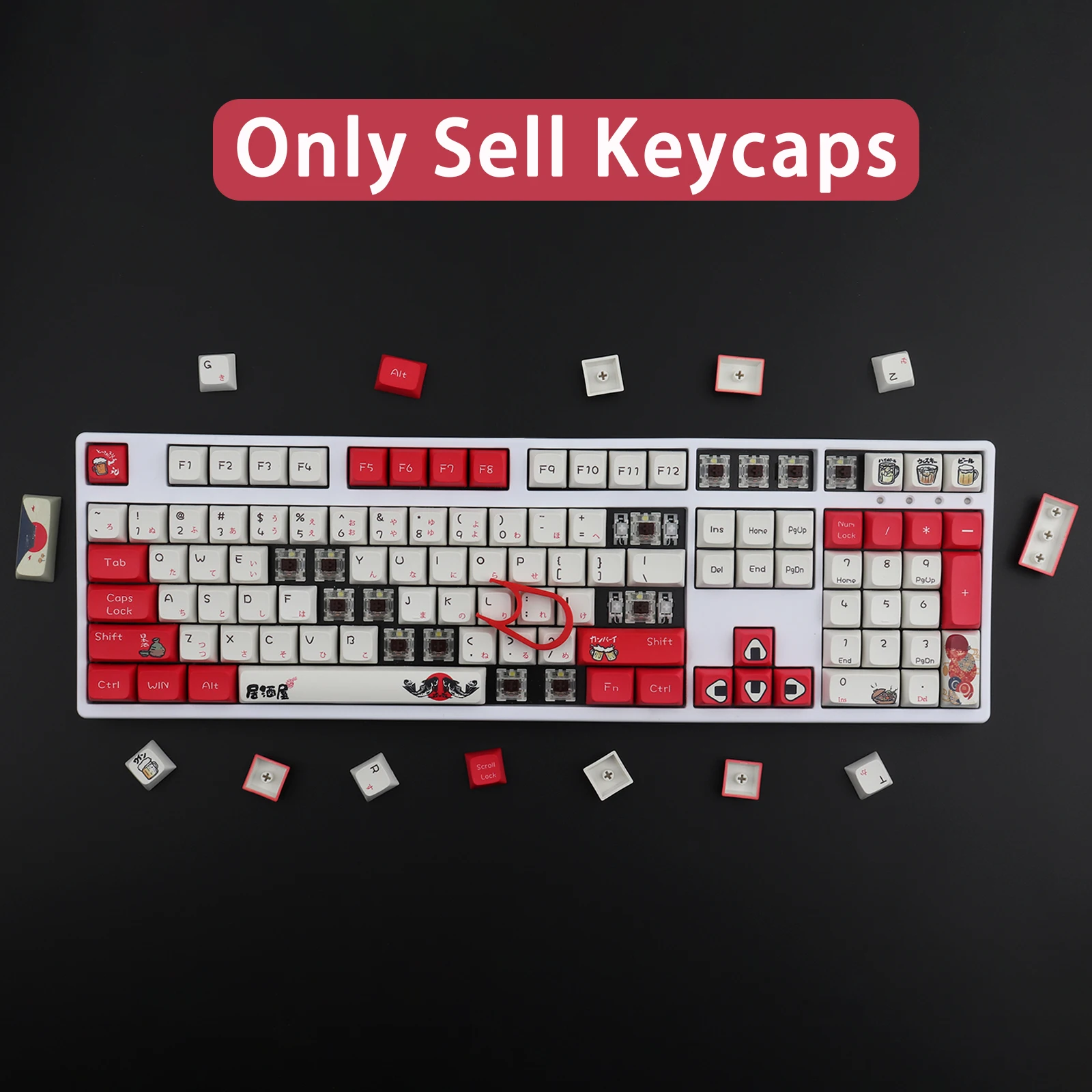 Japanese Izakaya Keycaps XDA/OEM Profile PBT Keycaps Sublimation Customized  Keycaps Suitable for Cherry MX Mechanical Keyboard