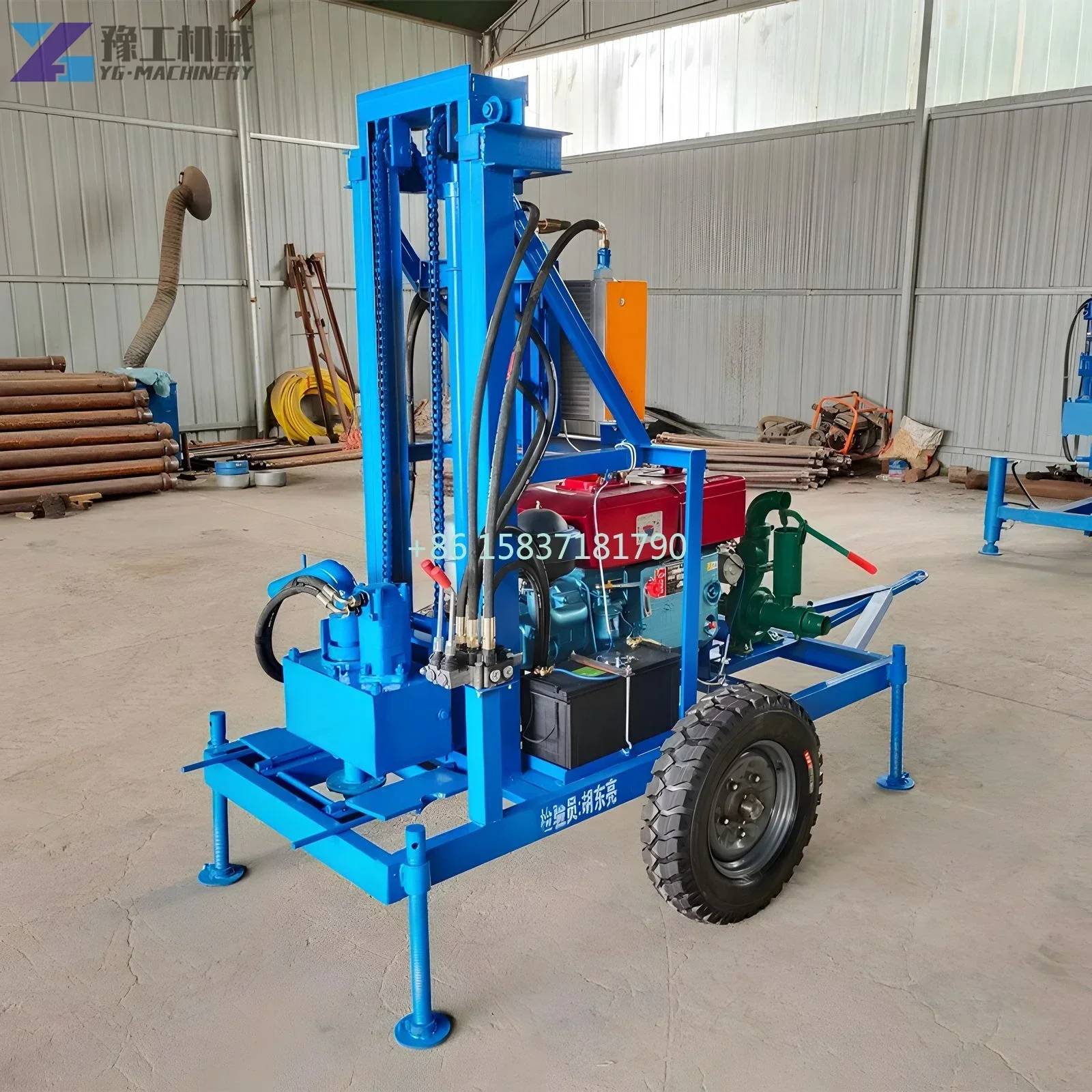 Water Well Drilling Rig Machine 100M Depth Bore Hole Water Well Drill Rig Diesel Engine Power Drilling Rig Price for Bulgaria