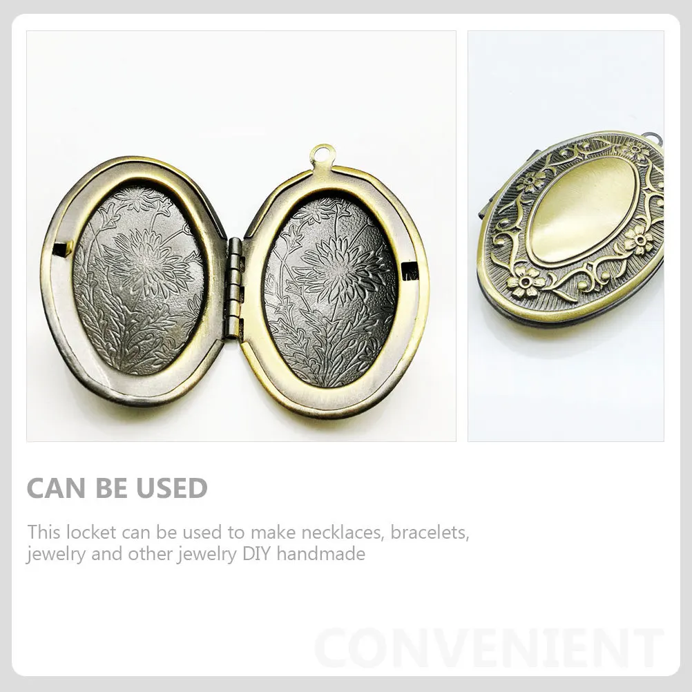 

2Pcs Metal Photo Locket Picture Frame Pendant for DIY Necklace Photo Holder Jewelry Bracelet Charms Necklace Locket