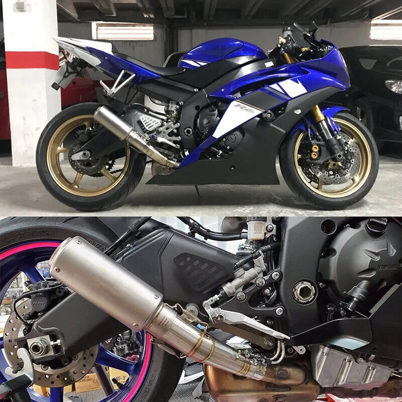 For Yamaha YZFR6 YZF-R6 2006-2023 YZF R6 Escape 60MM Titanium Slip-On Motorcycle Exhaust Mid Link Pipe Muffler Connecting Pipe