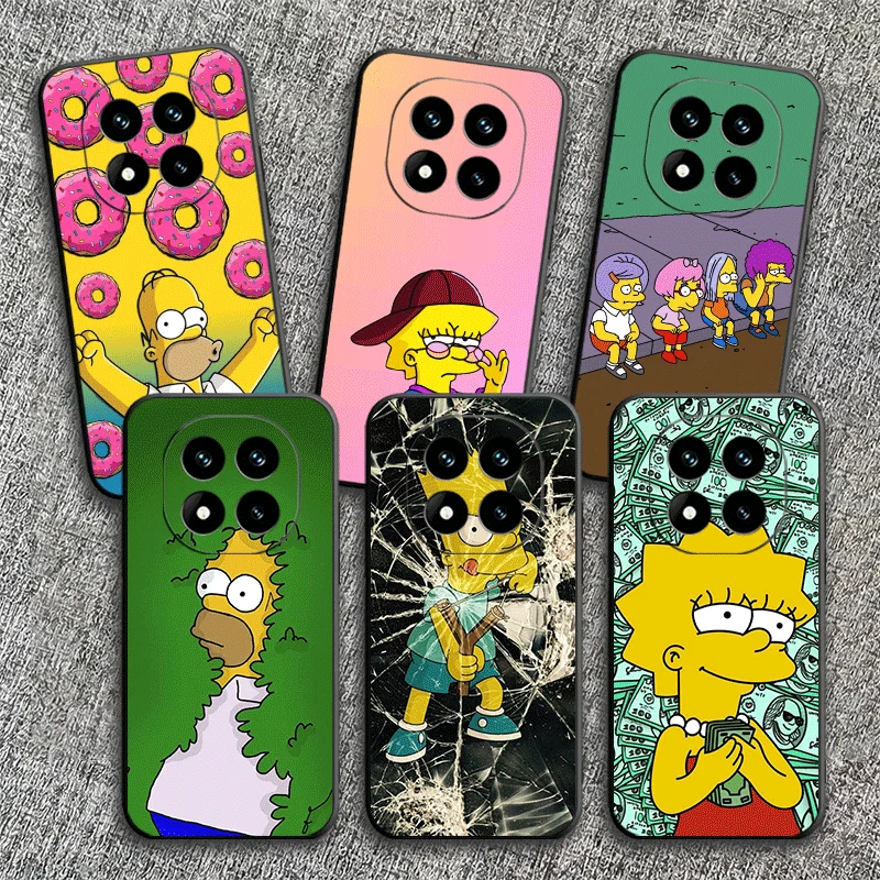 Capa de Telefone Macia Cartoon Homers-S-Simpsons para Xiaomi Redmi Note 12 13 14 15 Pro Plus 11 14S 12S 11S 11T 10S 5G Capa Preta Coque