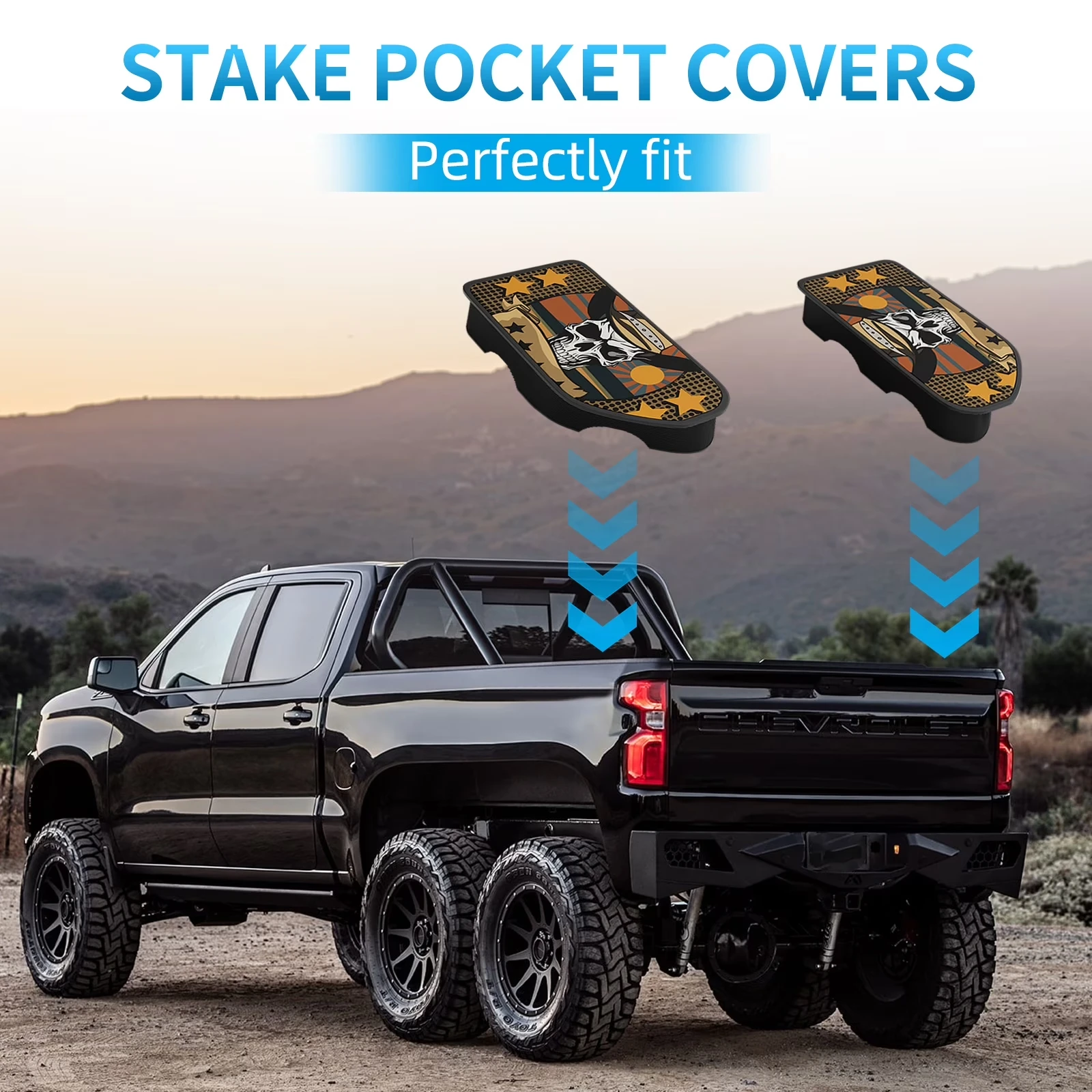 STAKE POCKET COVERS Fit for 2019-2022 Chevy Silverado 1500/2500HD/3500HD and GMC Sierra 1500