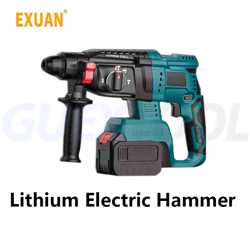 

18V Rotary Hammer Drill Rechargeable Electric Hammer Lithium Impact Drill Concrete Drill Dual-use Electric Pick Electric Driller