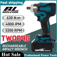 TW004G 630N.m Brushless Screwdriver Machine Cordless Electric Screwdriver Rechargable Drill Driver Fit Makita For 18V Battery