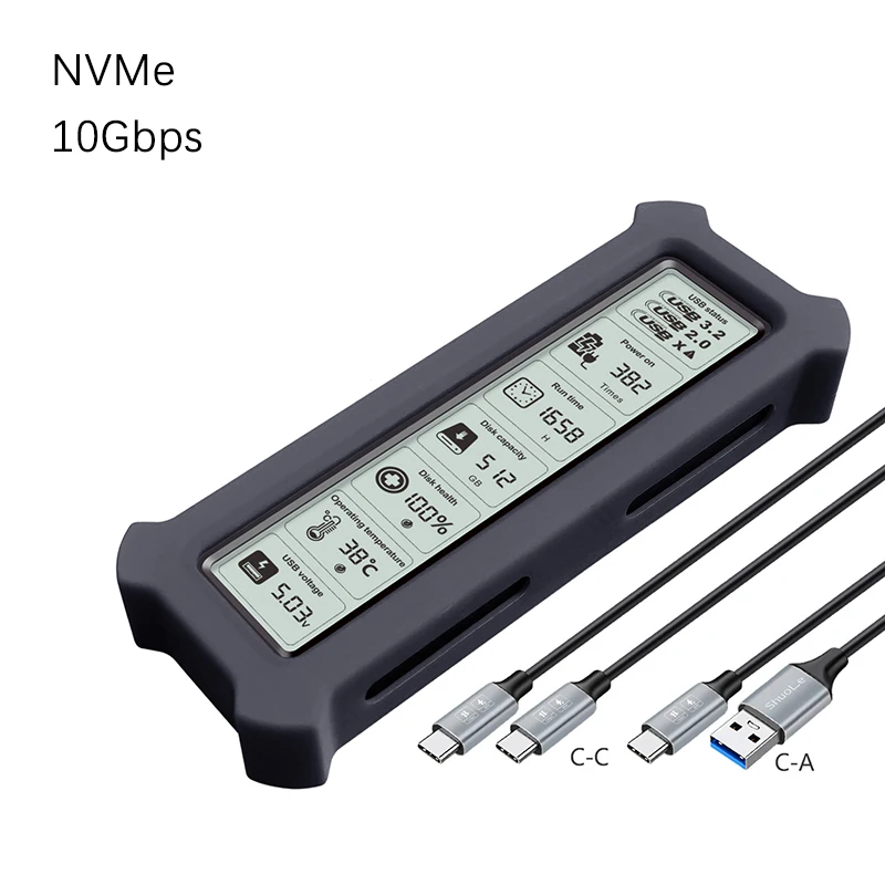 USB3.2 SATA/NVMe Dual Protocol Smart Digital M.2 Solid State Drive Box  Suitable For Mobile Phones Computers Etc
