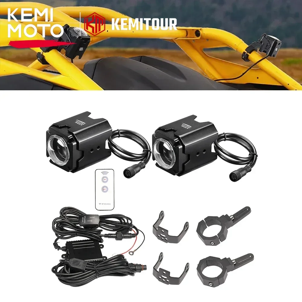 

Universal Whip Lights for Side by Side For 1.5''-2'' Tube Clamp Kit Compatible with Polaris RZR Spot Beam Pod Lights Whipless