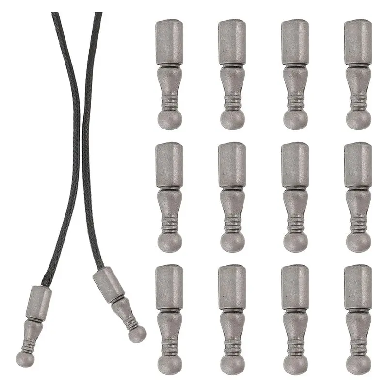 

TEXU 12Pcs Bolo Tie Tips Replacement End Caps Long Alloy Cord Ends Smooth For Clothes Decoring Chain Bracelet DIY Crafts