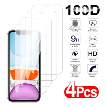 Apple iPhone 11 için 4 adet temperli cam 12 Pro Max 7 8 artı ekran koruyucu iPhone 12 Mini SE 2020 X XS XR Max cam filmi