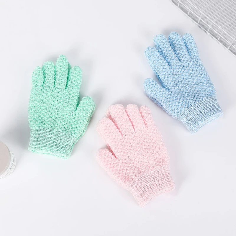 Guantes de baño de cinco dedos para el hogar, toalla de ducha, exfoliante, lavado corporal para niños, suministro para el hogar, toallita elástica, guantes de limpieza para la espalda