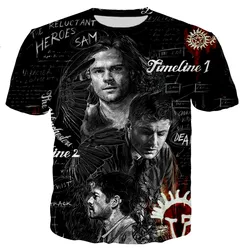 Summer TV Series Supernatural Men/women Fashion 3D Supernatural Printed T-shirt Casual Style Hip Hop Streetwear Men Clothing Top