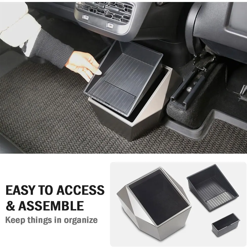 For Model Y Rear Center Console Organizer Backseat Storage Box 2nd Row Storage Tissue Bin Removable Trash Can Backseat Organizer