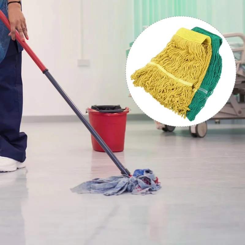 Washable Quick Dry Cotton Yarn Mop Refill 2 Pack, Replacement Mop Head for Multi Surface Hard Floors