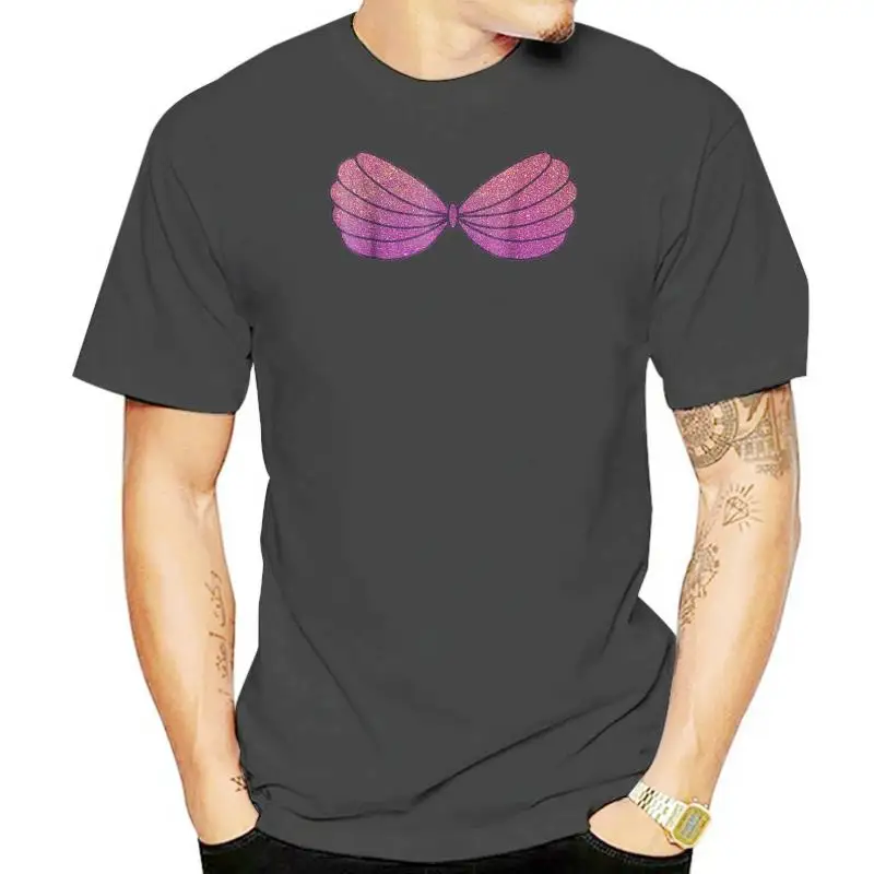 2022 Fashion Men T shirt Mermaid Pink Purple Seashell Bra Cartoon Graphic T Shirt