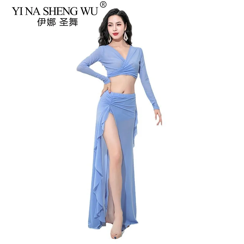 جديد أزياء الرقص الشرقي النساء ممارسة الرقص الشرقي الملابس أزياء الرقص الشرقي فريق الرقص 2 قطعة مجموعة للنساء المرحلة الزي