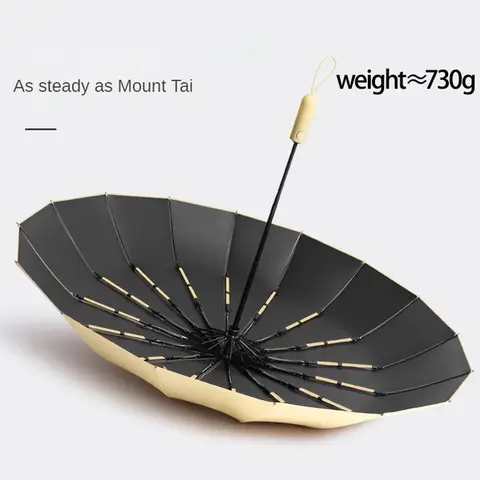 Automatic sturdy umbrella 16 bone 3-strand umbrella frame thickened wind resistant 105cm large umbrella sunshade wind resistant