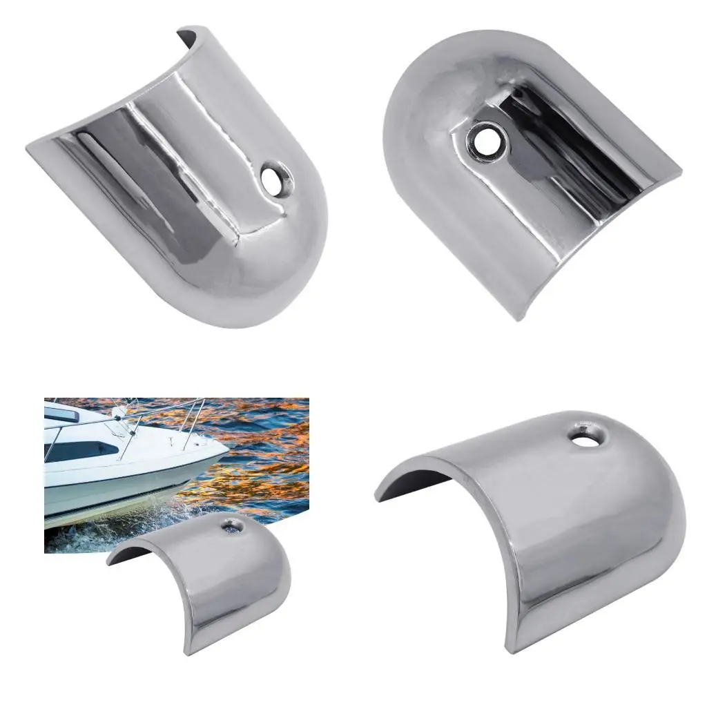 Stainless Steel Marine End Cap Cover, Rounded Polished Guard with Flush Countersunk Hole for Boat and Trim End Repair Use Part