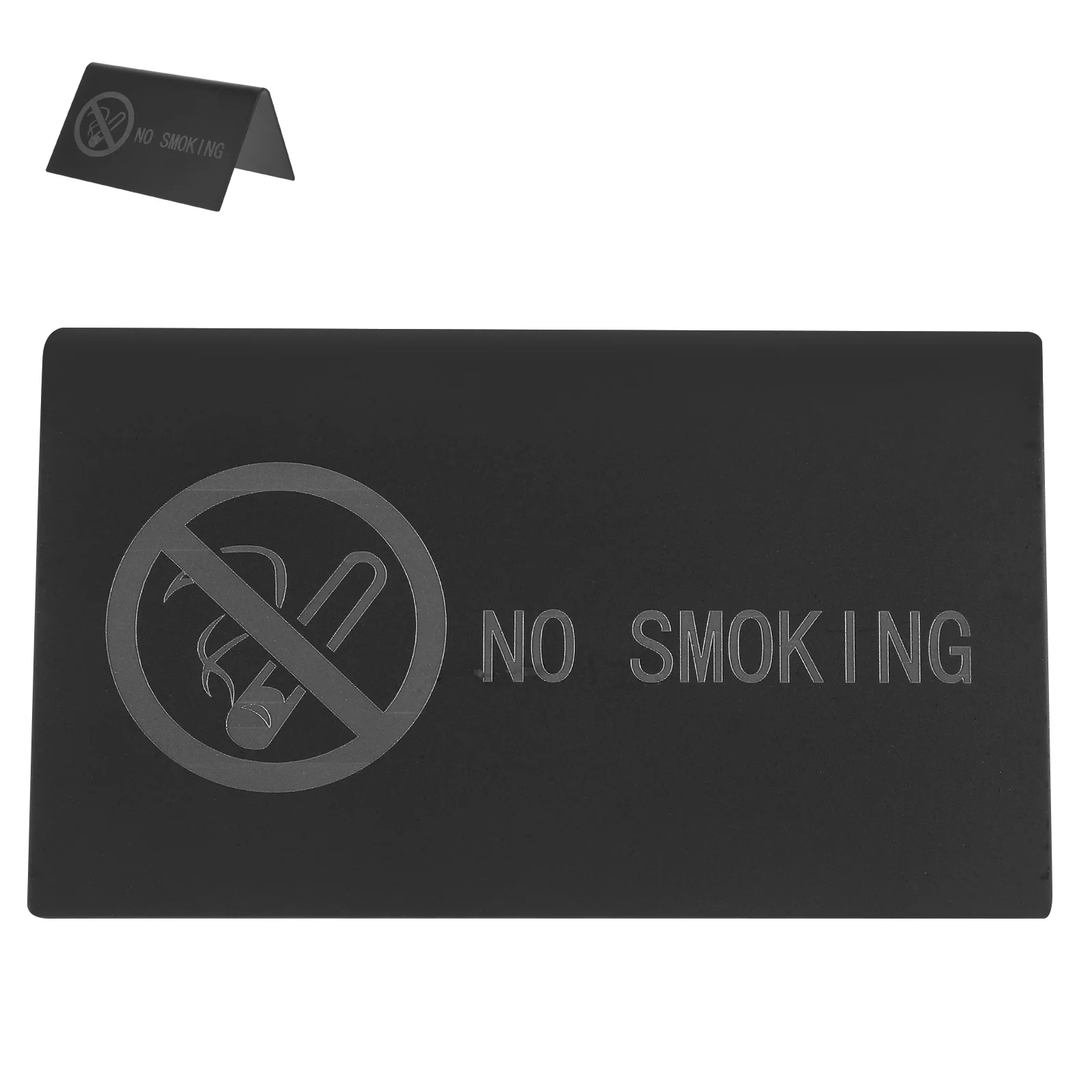 

No Smoking 6x10cm Stainless Steel Table Cards Restaurant Office Public Place Sign For No Smoking Indicator