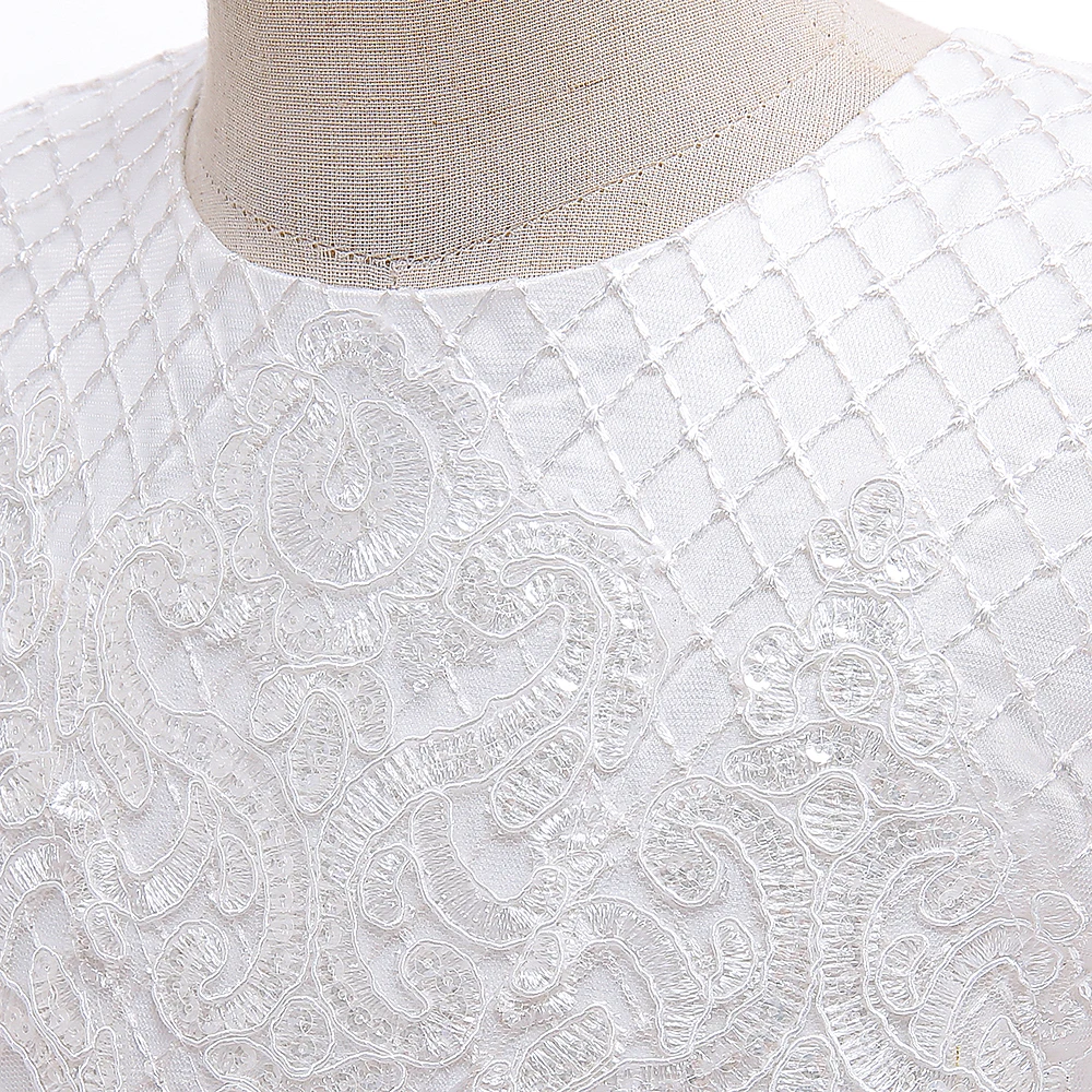 Elegant White Tulle Girls Dress Formal First Communion Princess Kids Party Dress For Girl Bow Wedding Bridemaid Evening Costume