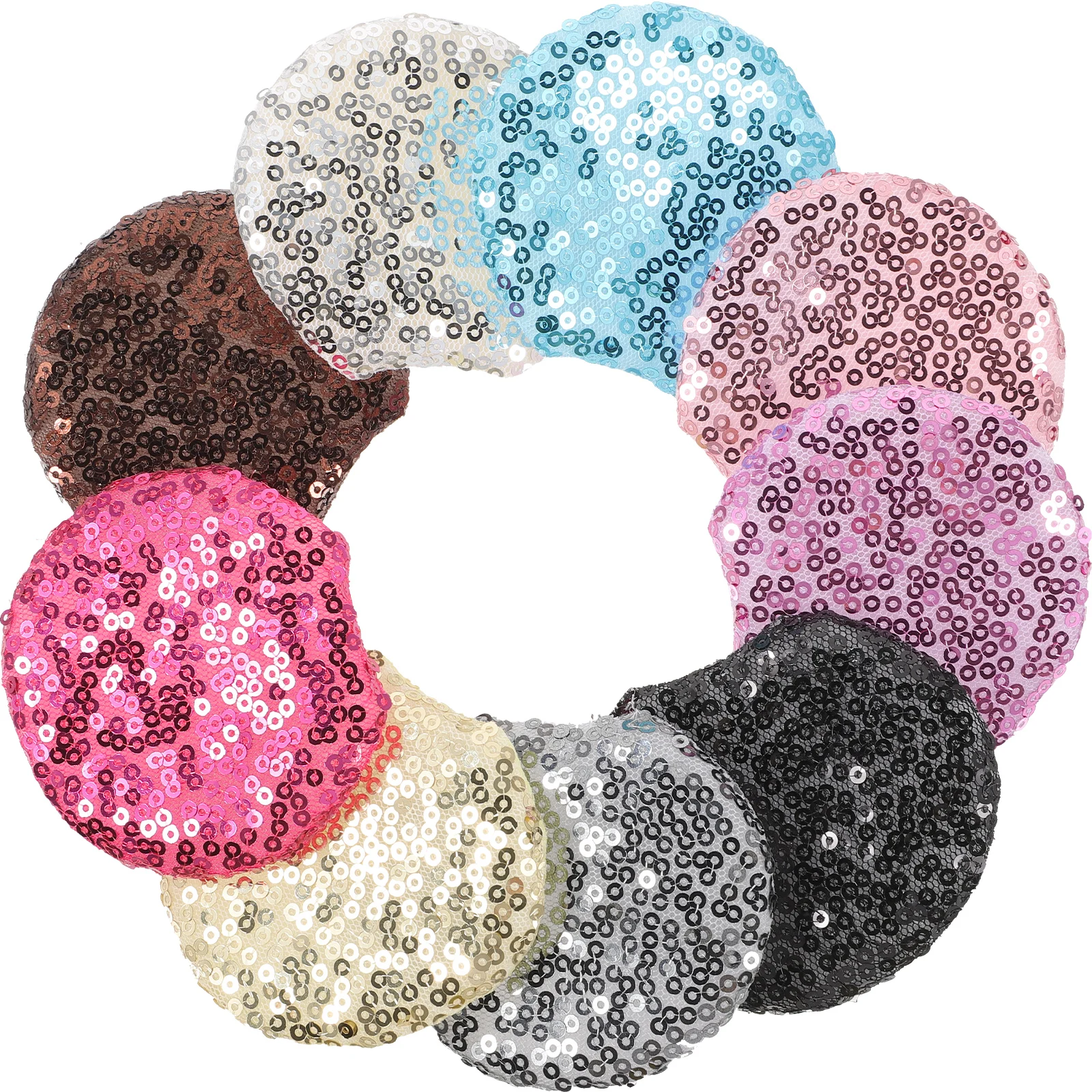 

18 Pcs Sequin Mouse Ears Hair Accessories Thick Headband Clips Party Craft Supplies Glitter Animal Ears for Bow Making