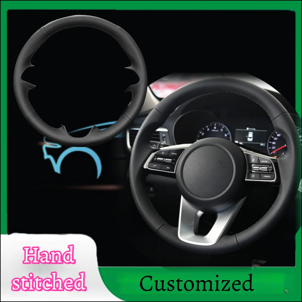 

Custom Hand-stitched Microfiber Leather Steering Wheel Cover For Kia K5 Optima 2019 Cee'd Ceed 2019 Forte Cerato (AU) 2018