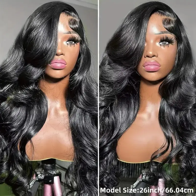 13x4 Human Hair Lace Frontal Wigs 36 Inch 150% Natural Black 5x5 Glueless Body Wave PrePlucked 13X6 Front Water Wave For Women