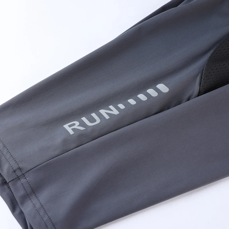 Men Sports Cropped Pants Letter Printing Zipper Pocket Gym Training 3/4 Trousers Casual Fitness Running Sweatpants