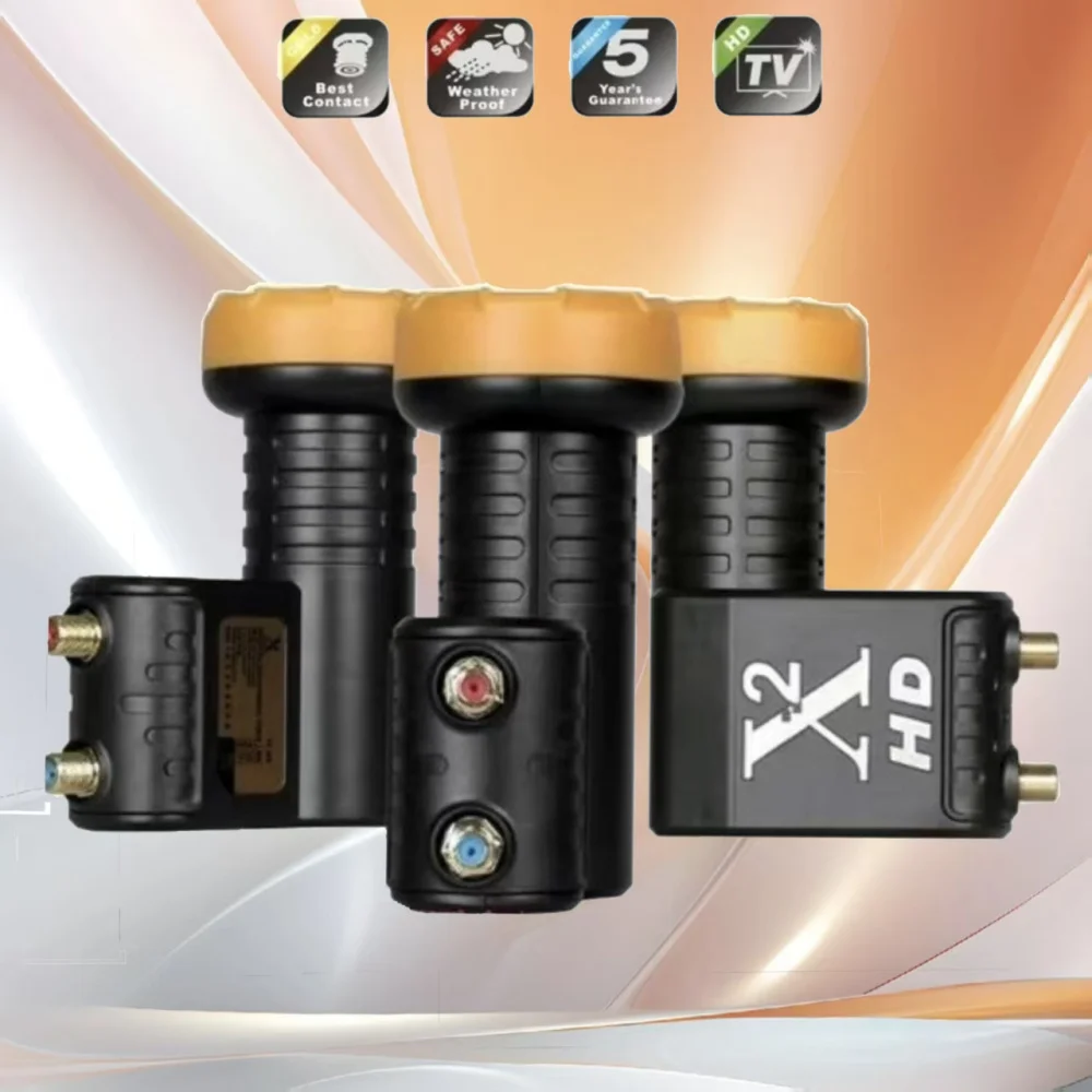 X2 Full HD Ku Twin Universal LNB 0.1dB, High Gain & Low Noise for Satellite TV Optimal Performance