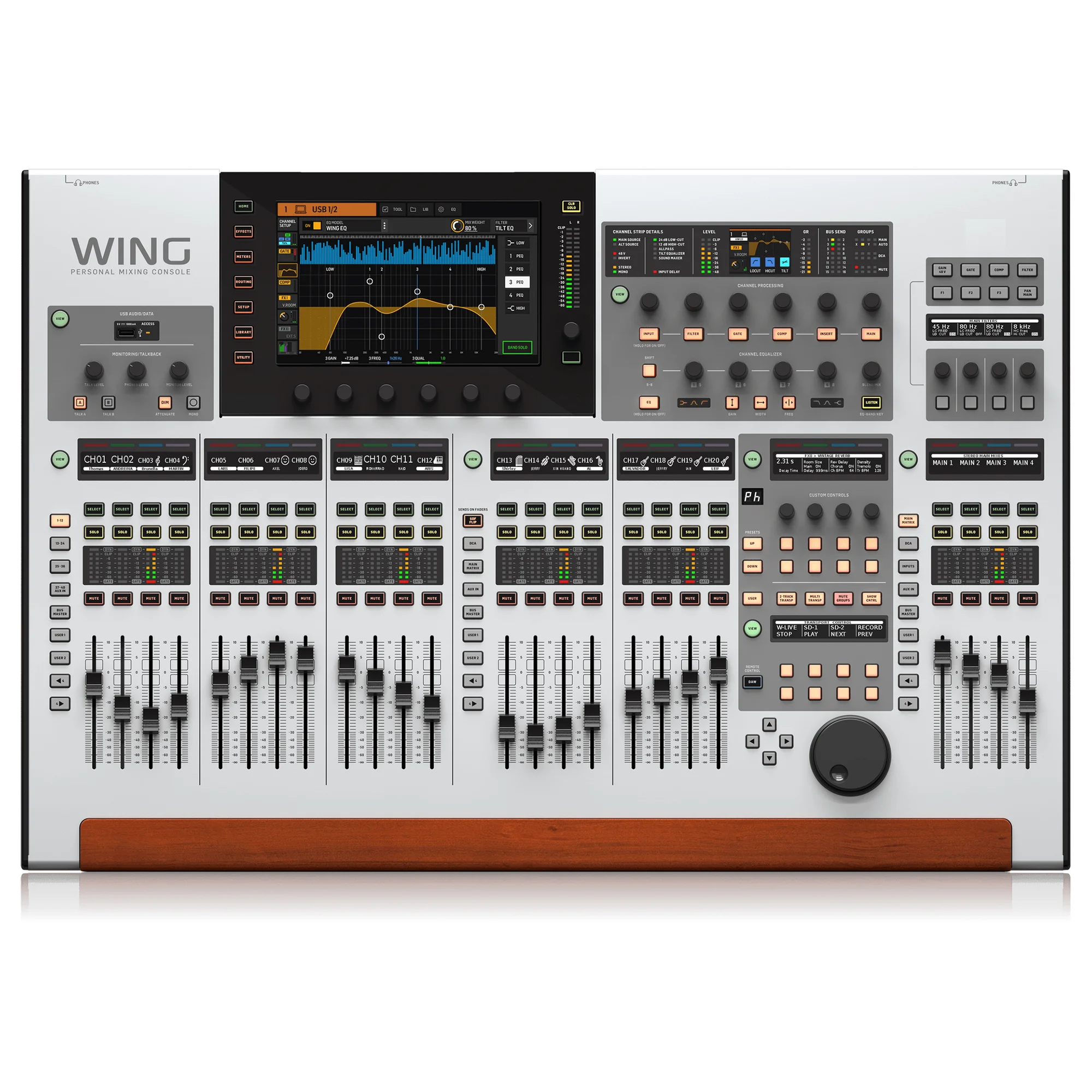 Wing 48 Channel, 28-Bus Full Stereo Digital Mixing Console with 24-Fader Control Surface and 10