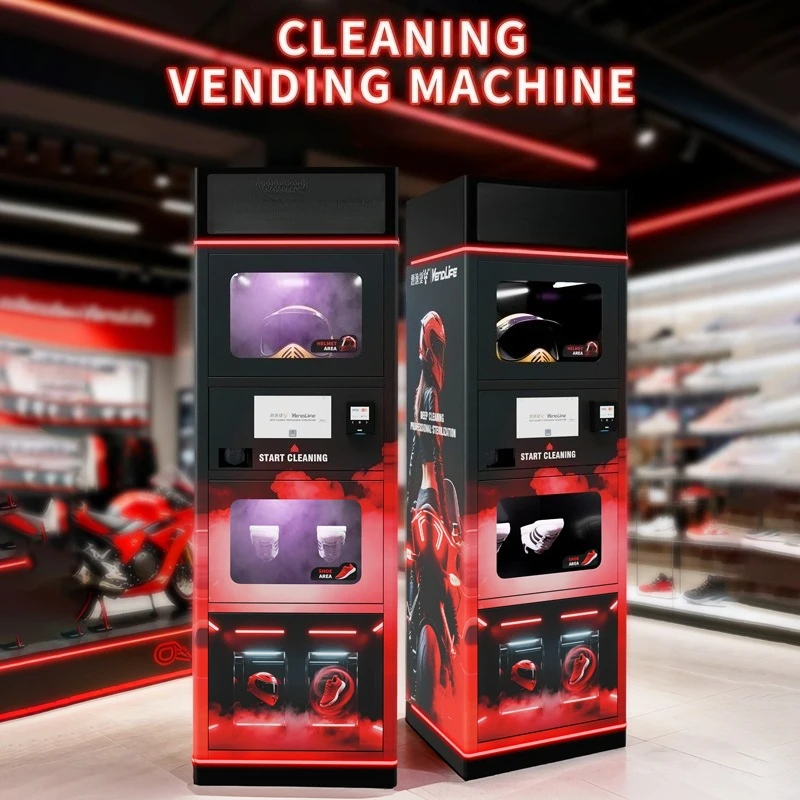 

Customized Factory Supply Dual Compartment Bike Motorcycle Helmet Shoes Vending Machine Cleaning Disinfection Washing Deodorant