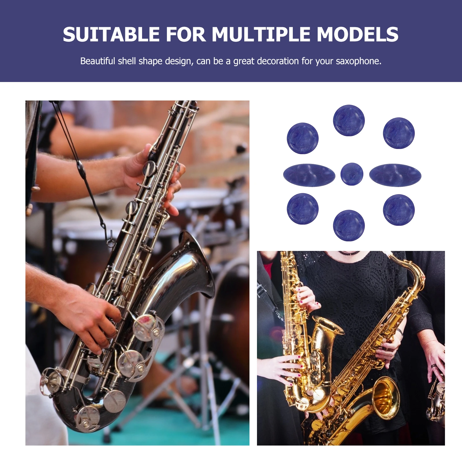 

9 Pcs Saxophone Snap Buttons Alto Key Pads Inlays Saxaphone Music Instrument Buckle