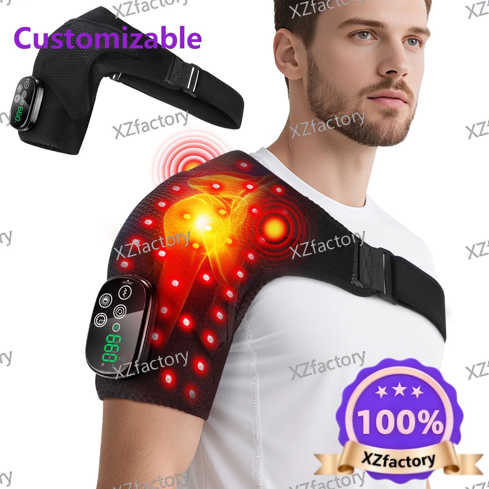 Factory Direct 2026 Top Rated New Red Light Physiotherapy Massage Shoulder Pad 660/850nm 50 Red Light Beads Physiotherapy Should