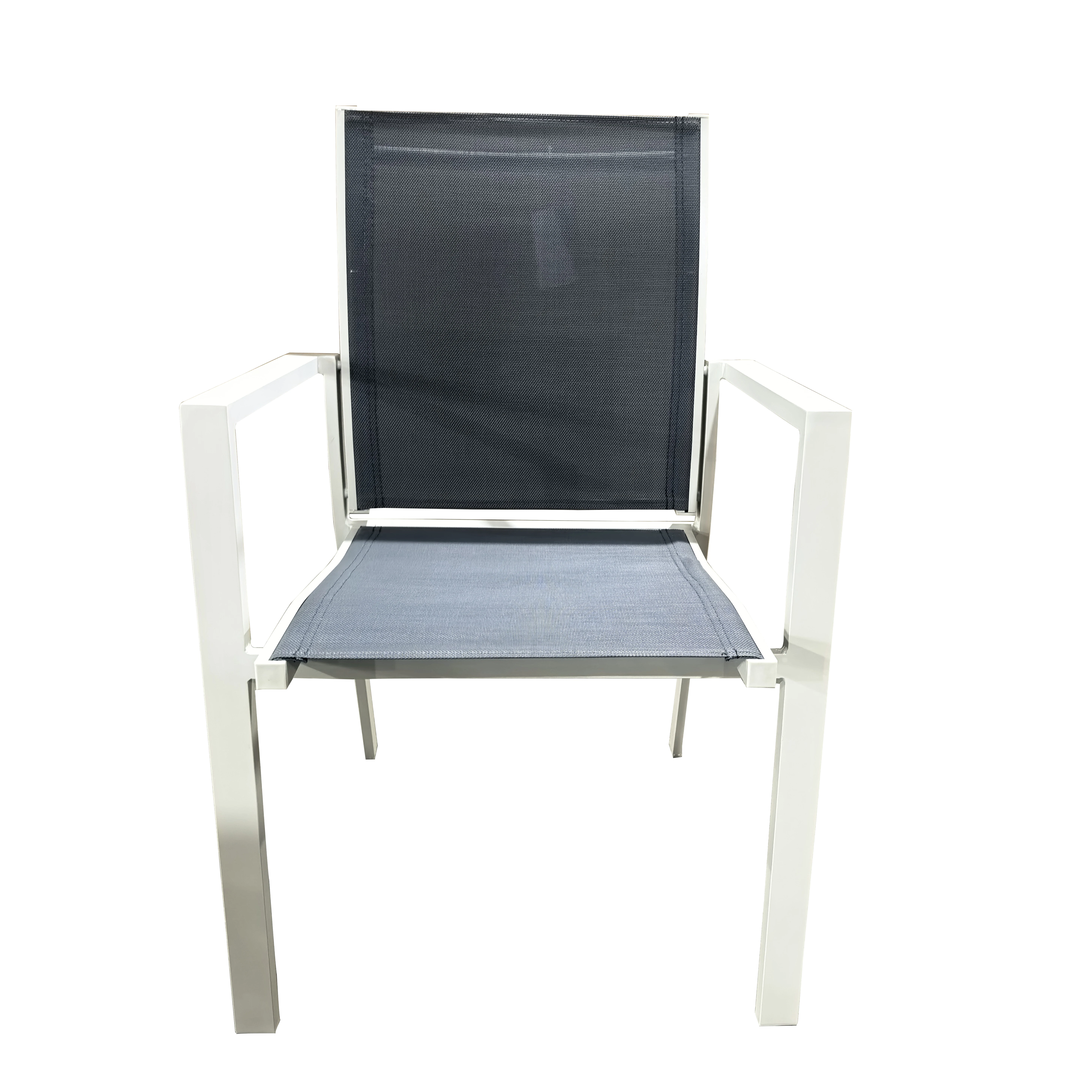 

Modern Design Outdoor Dining Aluminum Fabric Patio Chair with Arms for Garden Hotel or Beach Use