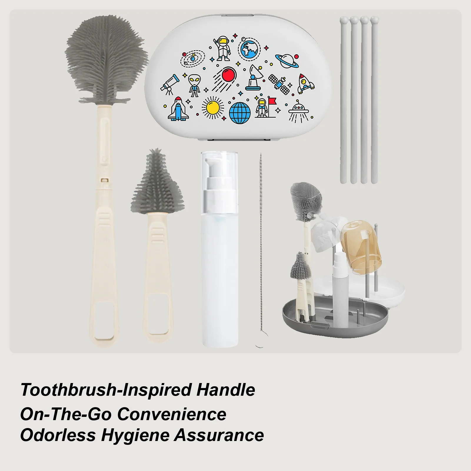 

Baby Bottle Brush Flexible Silicone Cups Cleaning Tools Water Bottle Cleaner Brush For Lids Straws Nipple Breast Pumps Breast