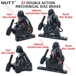 NUTT S7T Road Bike Line Pull Disc Brake Caliper Front Rear 160/140mm Flat Mount Mechanical Disc Brake HS1 G3 Rotor Bicycle Parts