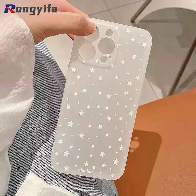 ل OnePlus 13 13T 12 11 10 Pro 9 9R 8 8T 7 ACE 5 3 3V 2 2V Pro Nord CE4 Lite جراب هاتف النجوم البيضاء الجليد الضباب لينة متجمد غطاء