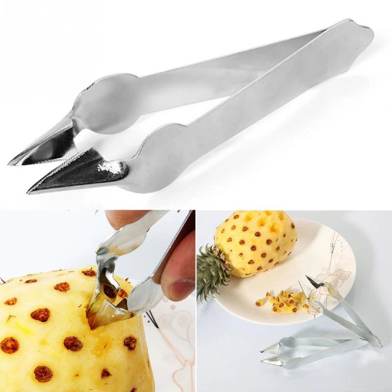 New Creative Practical Stainless Steel Cutter Pineapple Eye Peeler Pineapple Seed Remover Clip Home Kitchen Fruit Tools