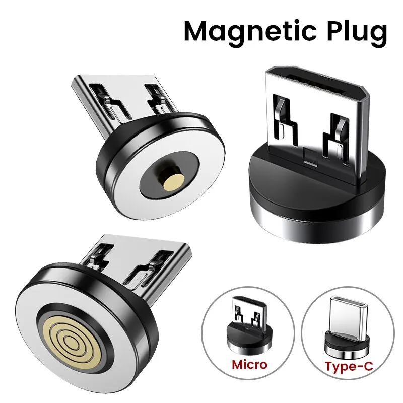 5pcs Charging Cable Adapter Magnetic Plug Magnetic Micro USB Type C for Mobile Phone Mobile Phone Dust Plug Replace Components