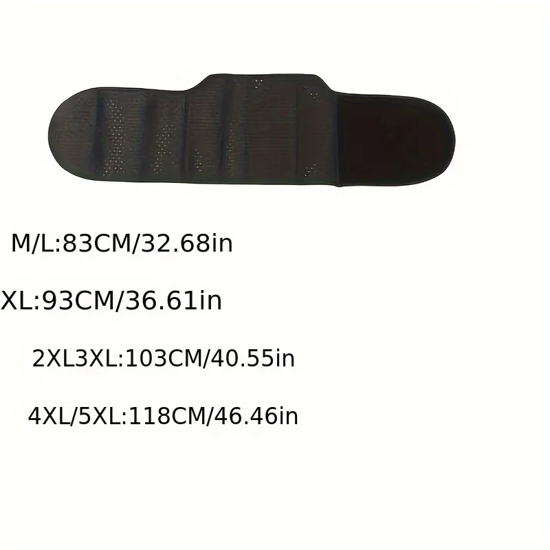 Adjustable Breathable Lumbar Support Belt - Black Polyester Abdominal Shaping Belt with Targeted Compression Pads for Lower Back