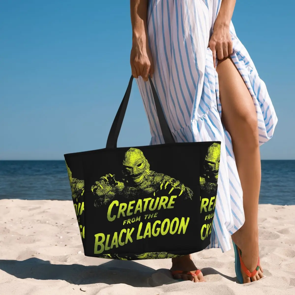 

Creature From The Black Lagoon Beach Tote Bag Sport Gym Yoga Duffle Large Tote Bag Women Travel Bag Fitness bag