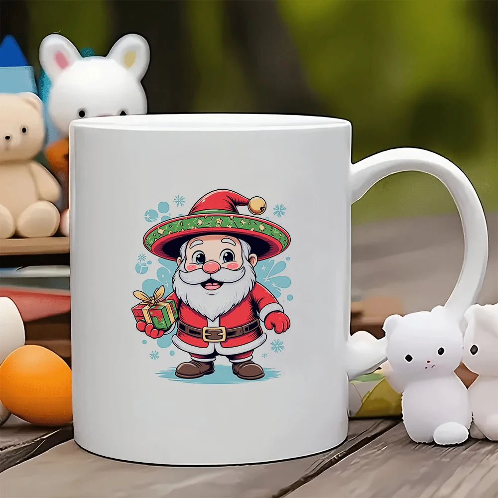 

11oz Santa Claus cartoon mug + cartoon Santa Claus cup Christmas gift children's cup family office coffee mug set