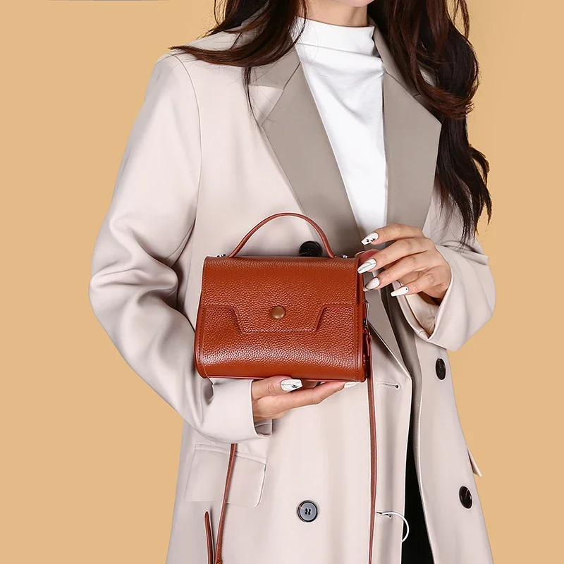 Cowhide Women Handbag Winter New Genuine Leather Shoulder Messenger Bag Designer Luxury Bag  Female Tote Ladies Crossbody Sac