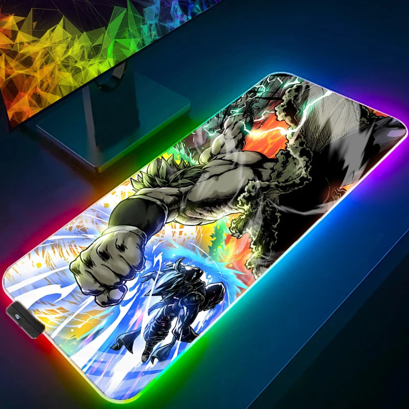 

Dragon Ball Компьютерный коврик для мыши Светодиодные геймерские коврики для мыши Игровой коврик для мыши XXL Настольный аниме Коврик для мыши RGB Клавиатура Мышь Подсветка ковра