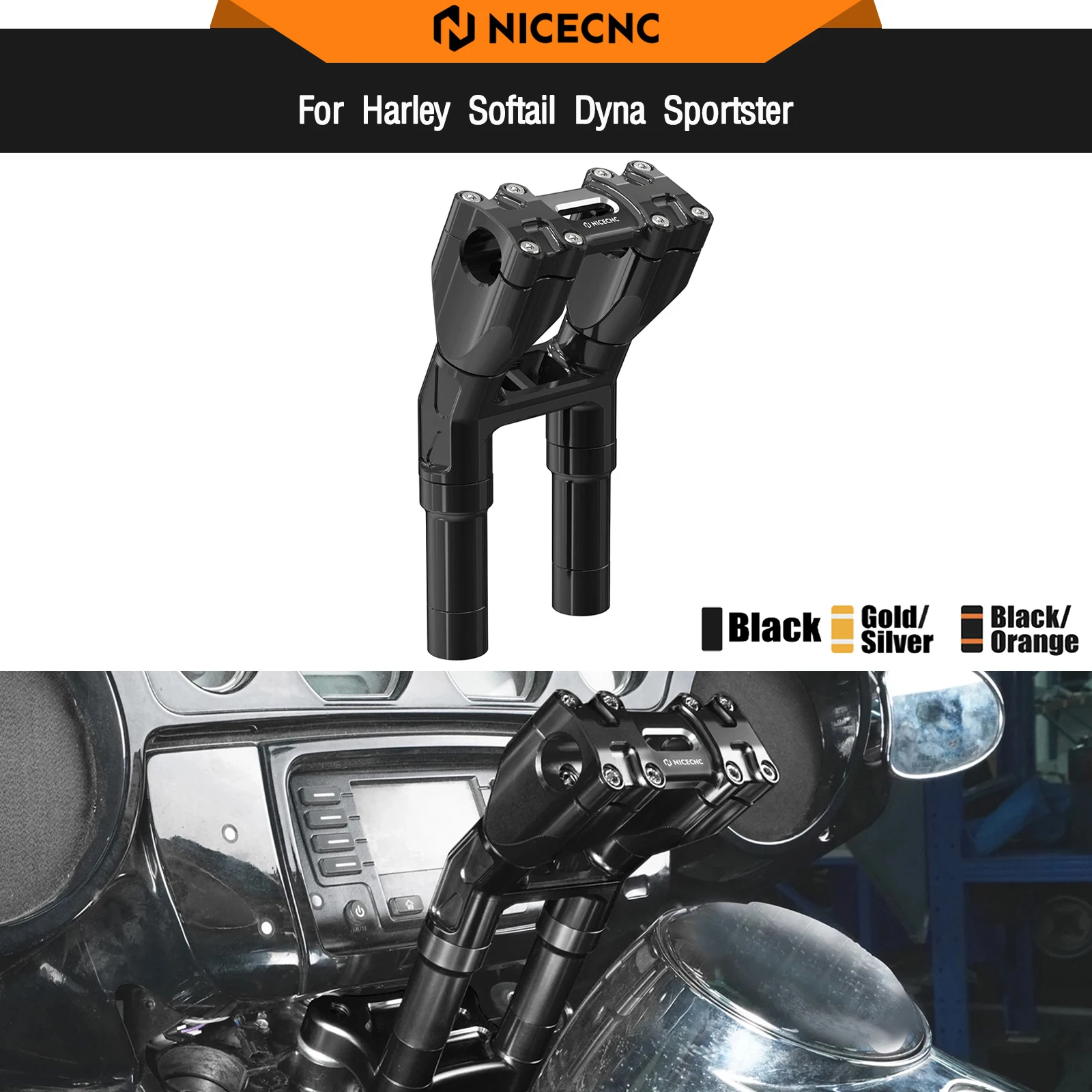 

Kickback Handlebar Riser 8"/ 7"/6"/5" For Harley Street Bob FXBBS 114 Fat Bob FXFBS 114 Heritage Classic FLHCS 114 Low Rider S