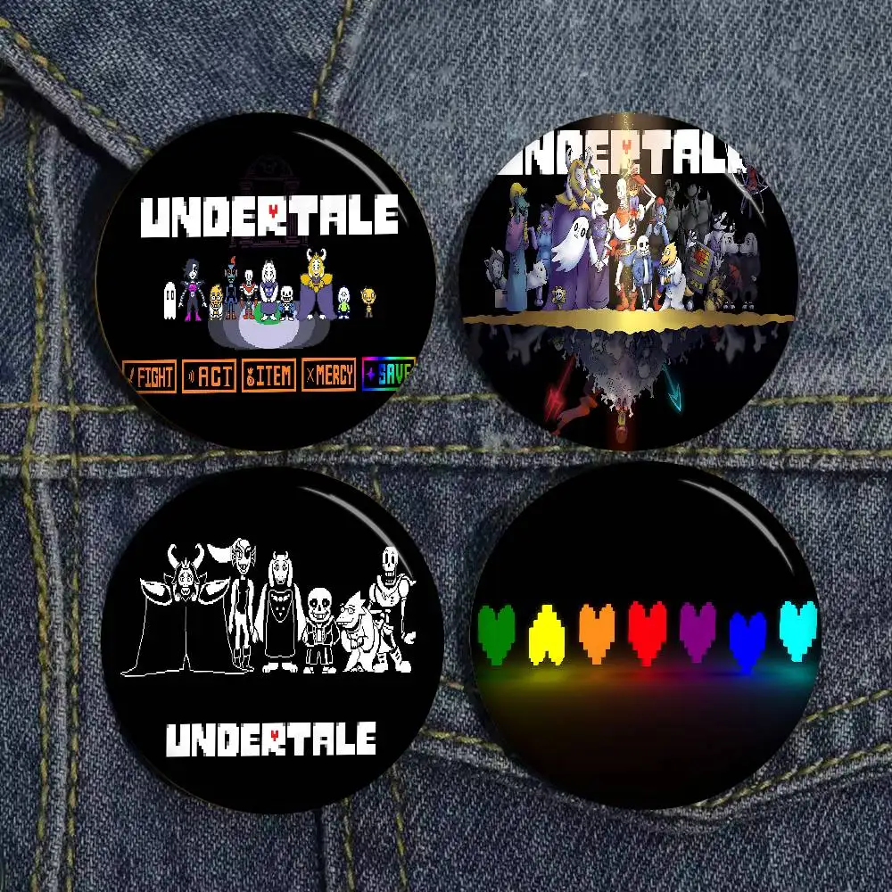 Game U-Undertale Classic Creative Pins Funny Round Snap-in Brooch Badge Backpack Hat Accessories Jewelry Gifts for Friend
