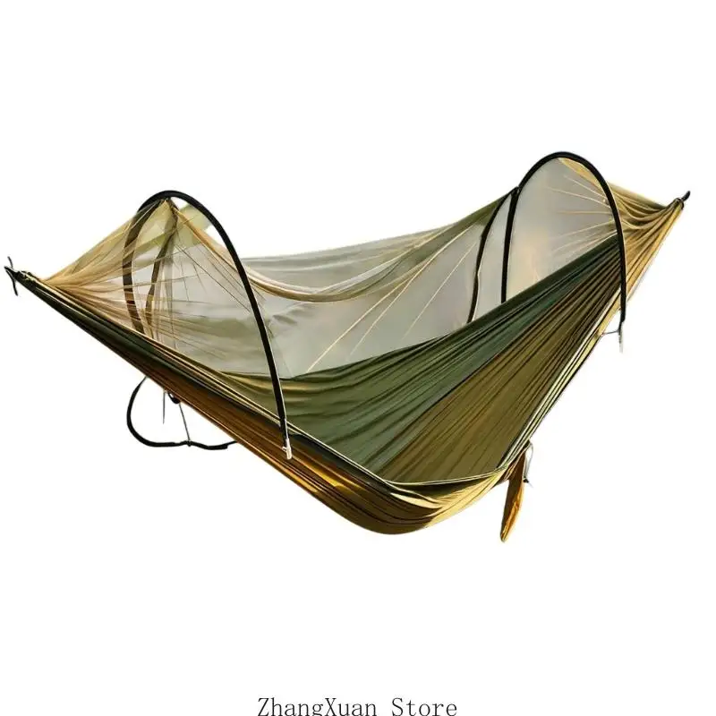 Outdoor-Hängematte mit Insektenschutz, Hängehängematte, Tragetasche und Hängebändern für Camping, Ruhe und Reisen 3XUF – Detail 3