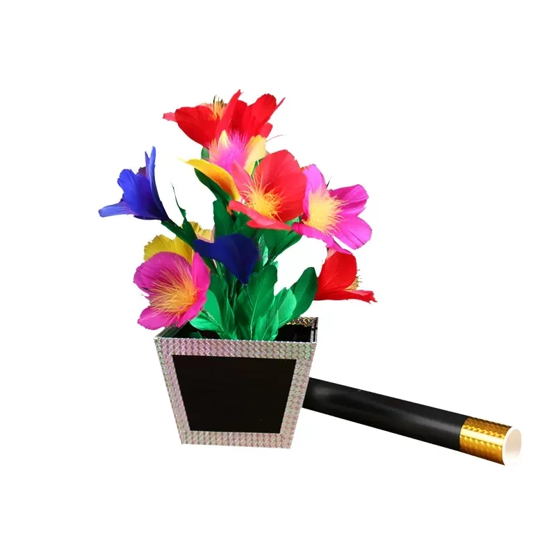 Magic Tricks Flowerpot Splitting  One To Two Potted Flower Tray  Feather  Magia Stage Props Illusions Gimmick