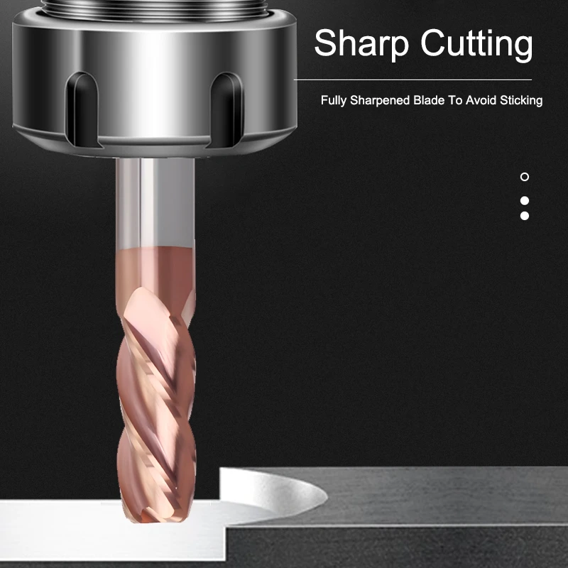 SHAZAM HRC60 4-Flute End Mill Tungsten Steel Carbide Nano Coating Round Nose Milling Cutter CNC Machining Center Endmills Tools