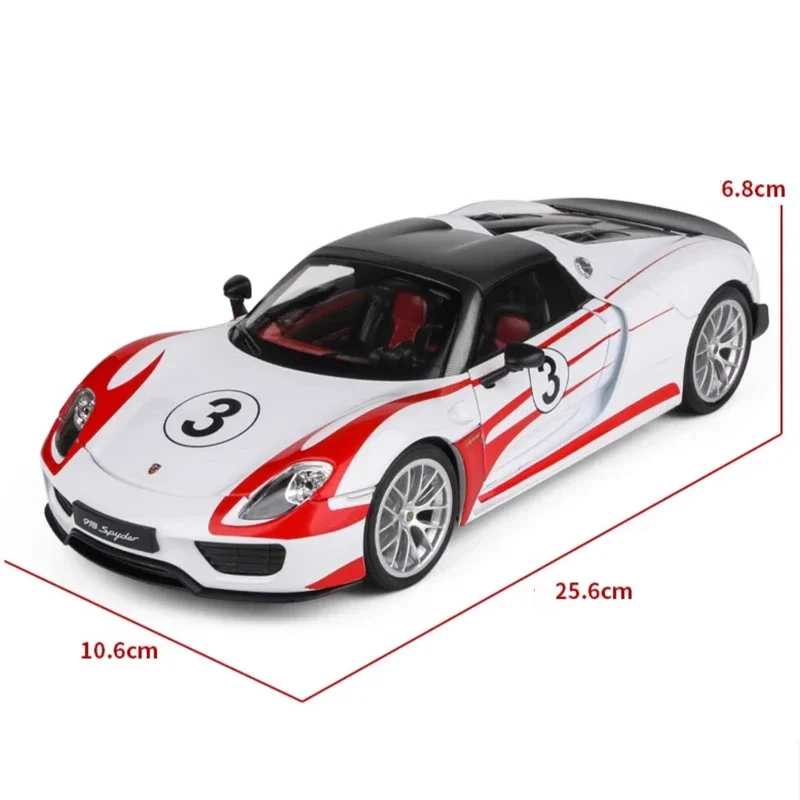 Simulation 1:18 Porsche 918 Martini  Alloy Supercar Model Diecast Toy Vehicle Collection of Hobby Ornaments Sound & Light Gift